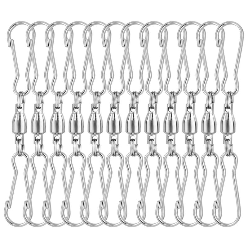 KUUQA 12 Pack Spinning Dual Clip Swivel Hooks for Wind Spinners  Hanging Windsock  Bird Feeders  Wind Chimes Crystal Twisters Party Supply - Image 1